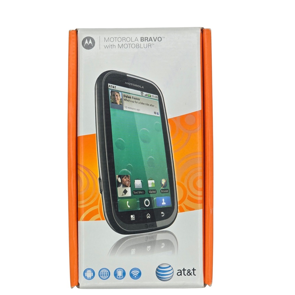 Rare Vintage Motorola Bravo MB520 AT&T Android 2.1 MOTOBLUR New Open Box‎ NOS